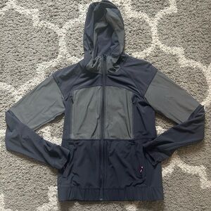 Lululemon Light Speed Jacket Hoodie Back Weave Reflective Black Gray Size 4
